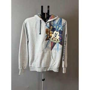 Disney Parks Zip Hoodie Sweatshirt Mens Medium Gray Mickey Walt Disney World